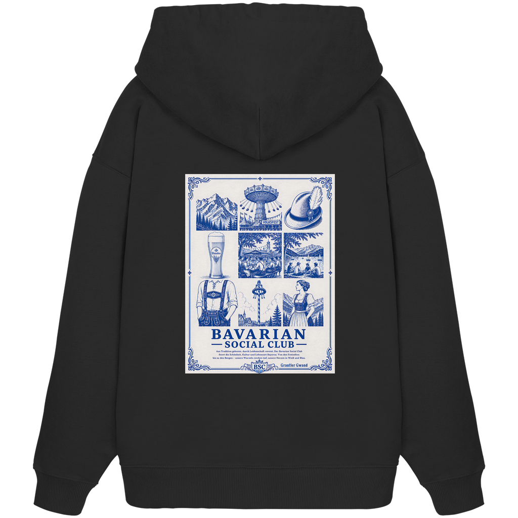 Bavarian Social Club - blaue Variante - Backprint - Oversize Hoodie