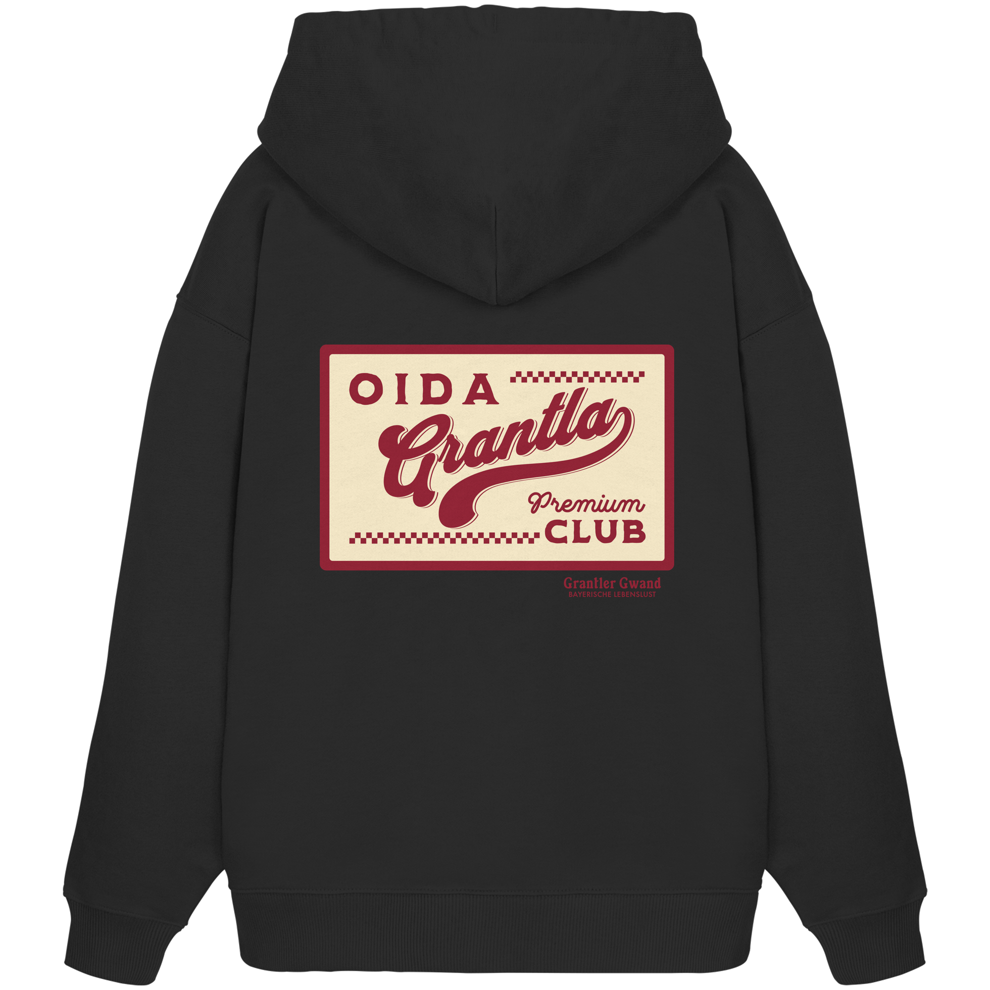 Oida Grantla Premium Club - rote Variante - Backprint - Oversize Hoodie