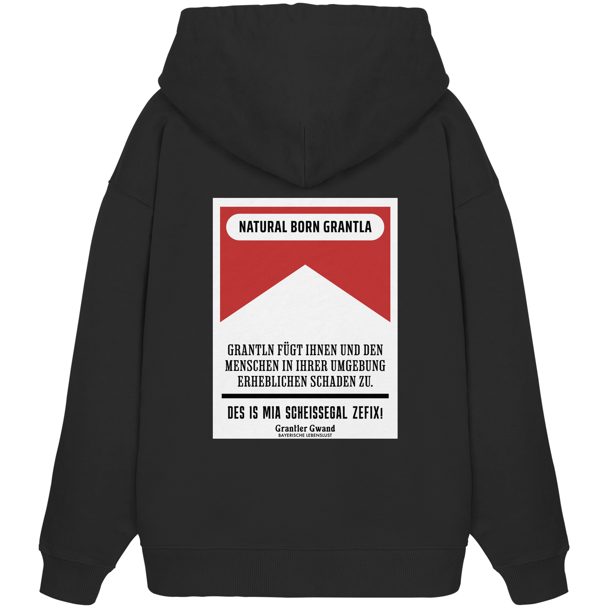 Natural Born Grantla - rote Variante - Backprint - Oversize Hoodie