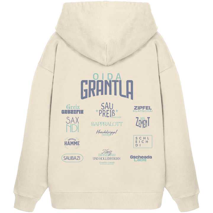 Oida Grantla - grüne Variante - Backprint - Oversize Hoodie
