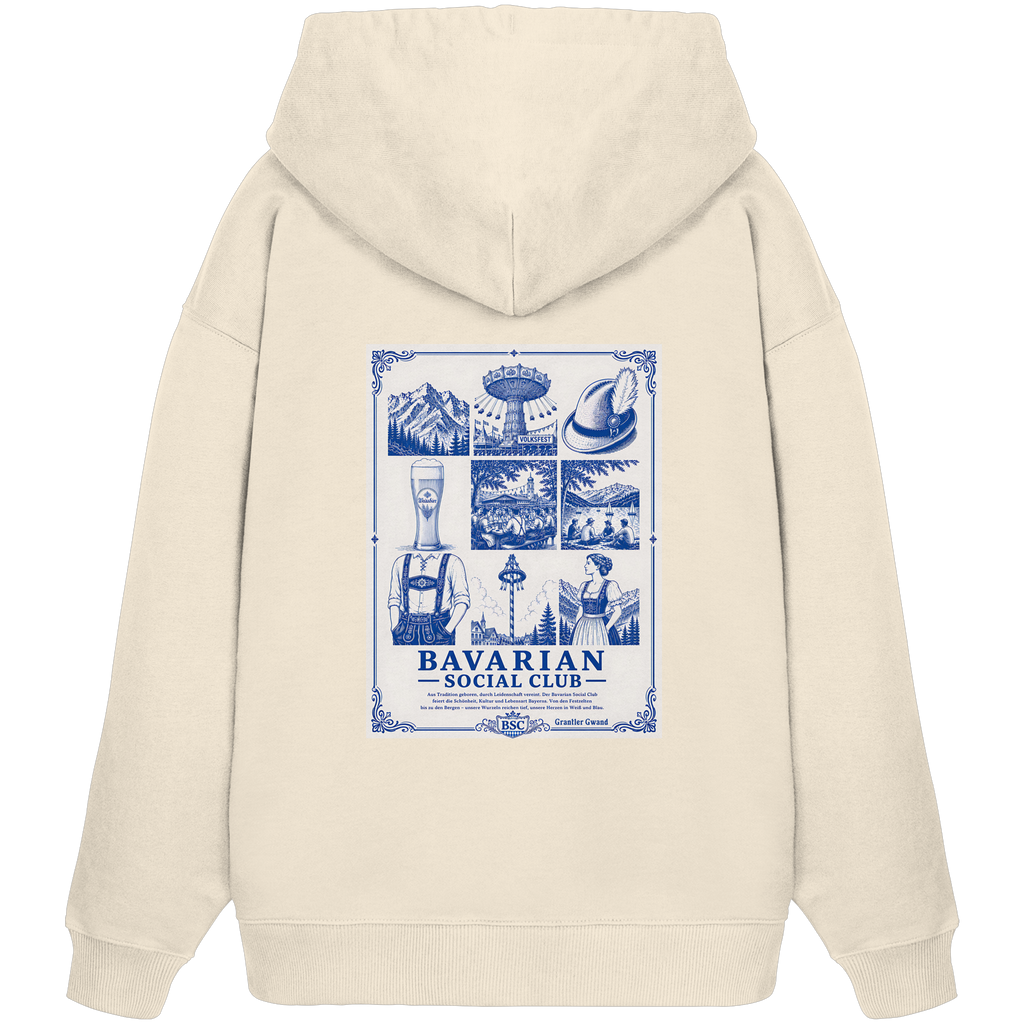 Bavarian Social Club - blaue Variante - Backprint - Oversize Hoodie