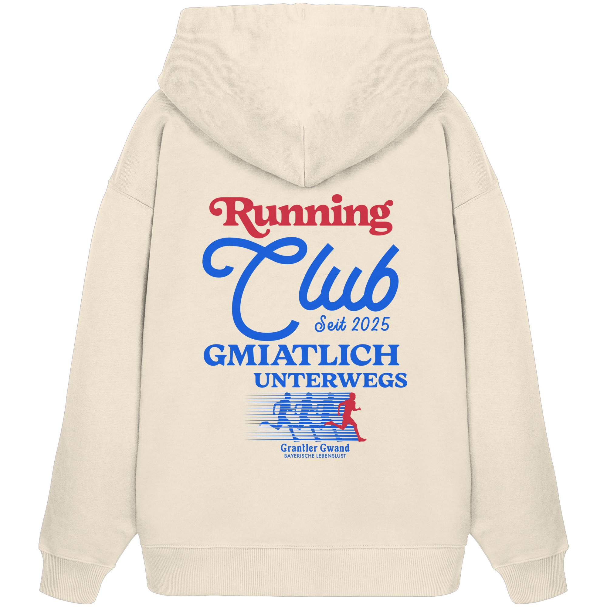 Running Club - blaue Variante - Backprint - Oversize Hoodie