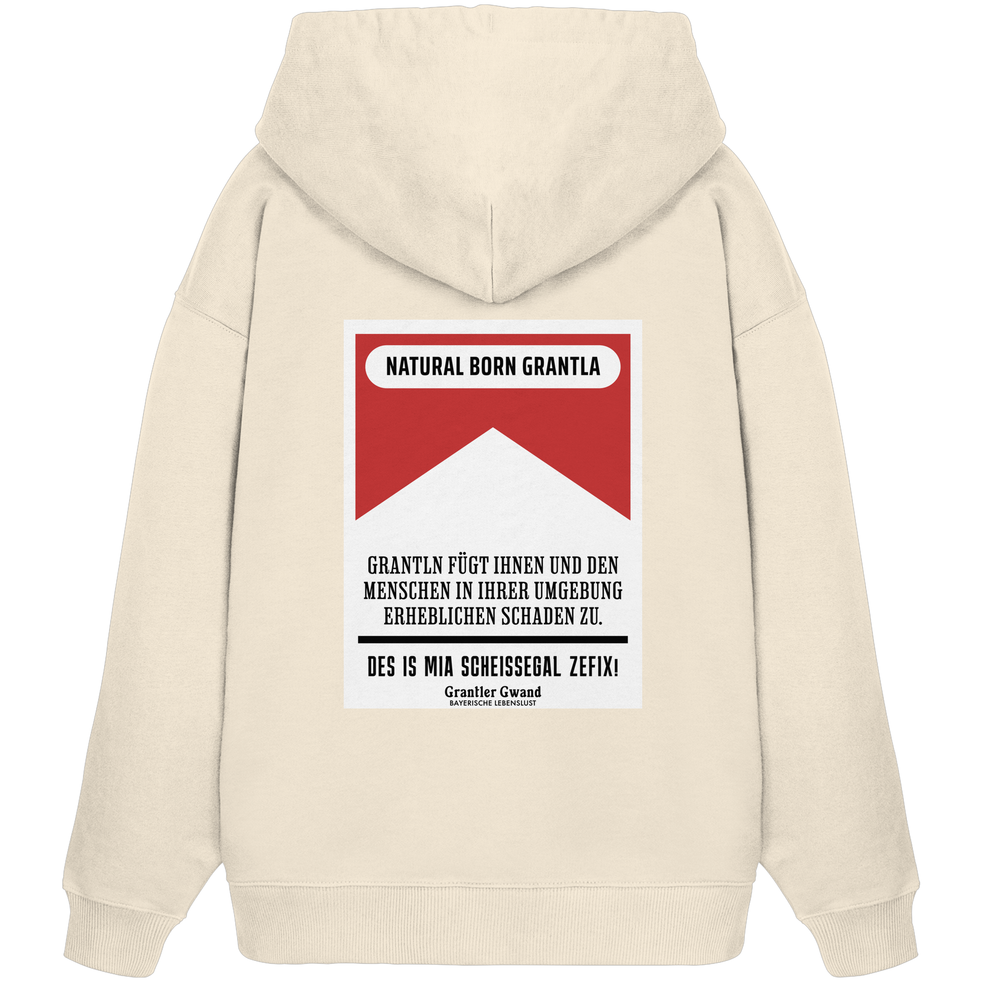 Natural Born Grantla - rote Variante - Backprint - Oversize Hoodie