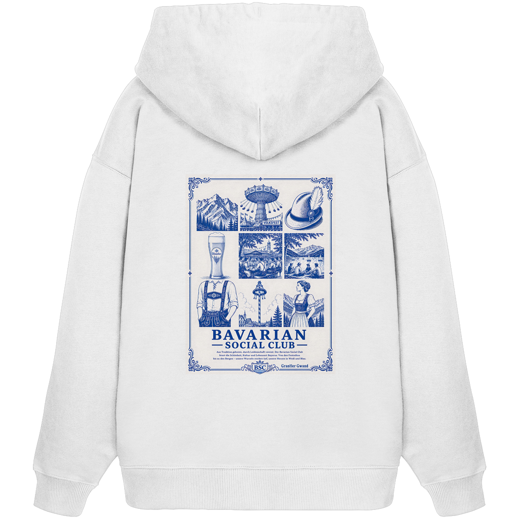 Bavarian Social Club - blaue Variante - Backprint - Oversize Hoodie