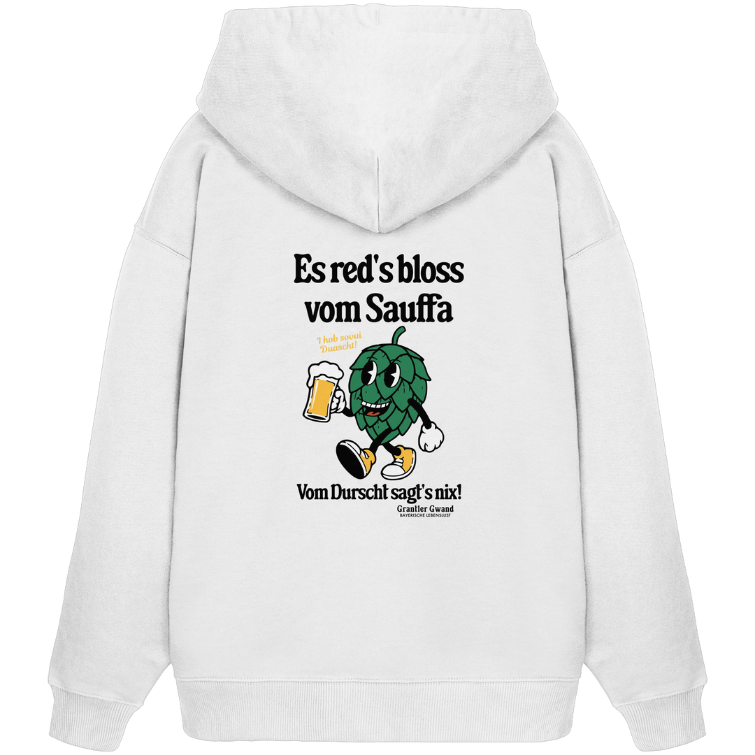 Weißer Oversize-Hoodie mit „Es red&