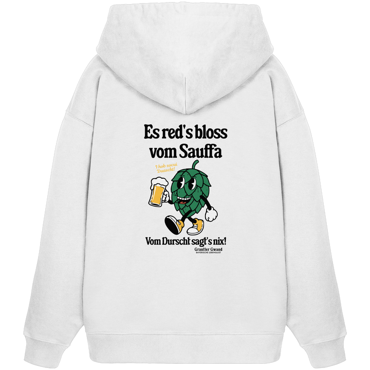 Weißer Oversize-Hoodie mit „Es red&