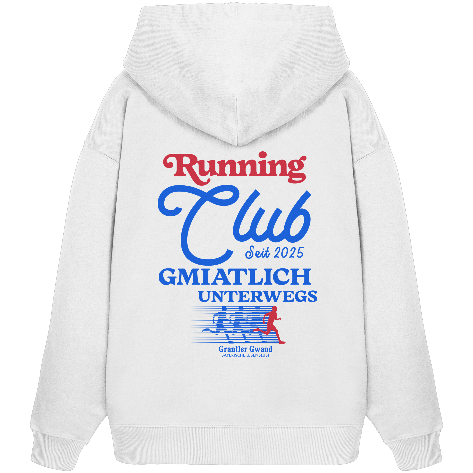 Running Club - blaue Variante - Backprint - Oversize Hoodie