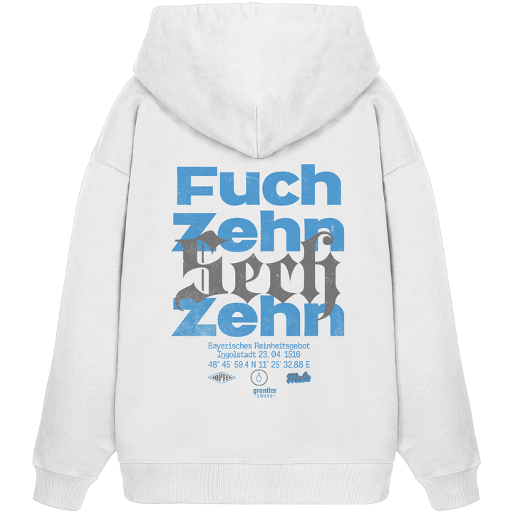 Fuchzehnsechzehn - blaue Variante - Backprint - Oversize Hoodie