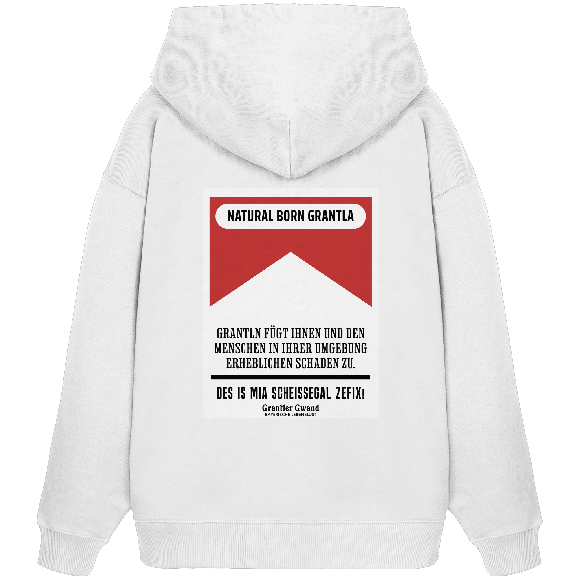 Natural Born Grantla - rote Variante - Backprint - Oversize Hoodie