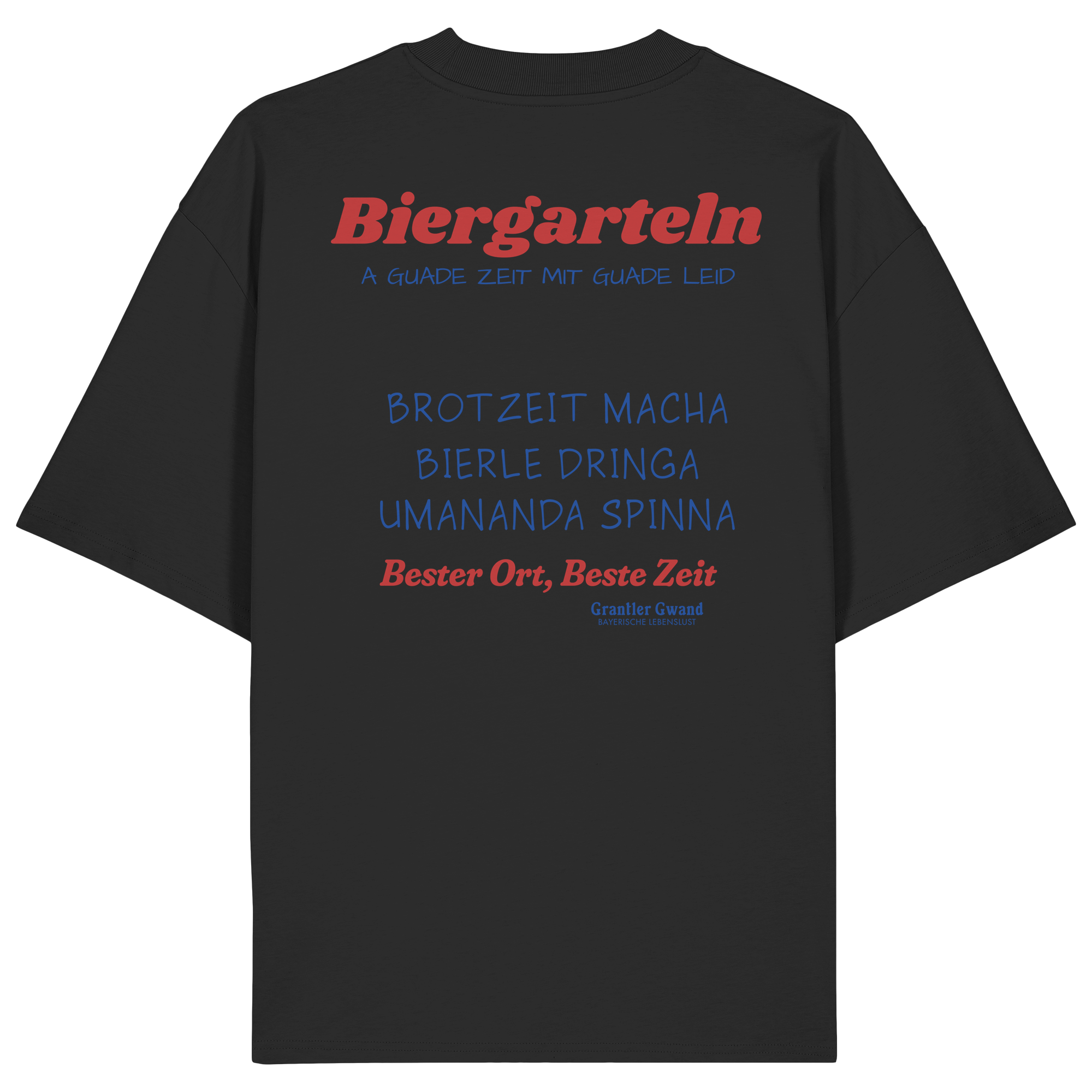 Biergarteln - rote Variante Backprint - Oversize Shirt