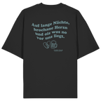 Auf lange Nächte - grüne Variante - Backprint - Oversize Shirt