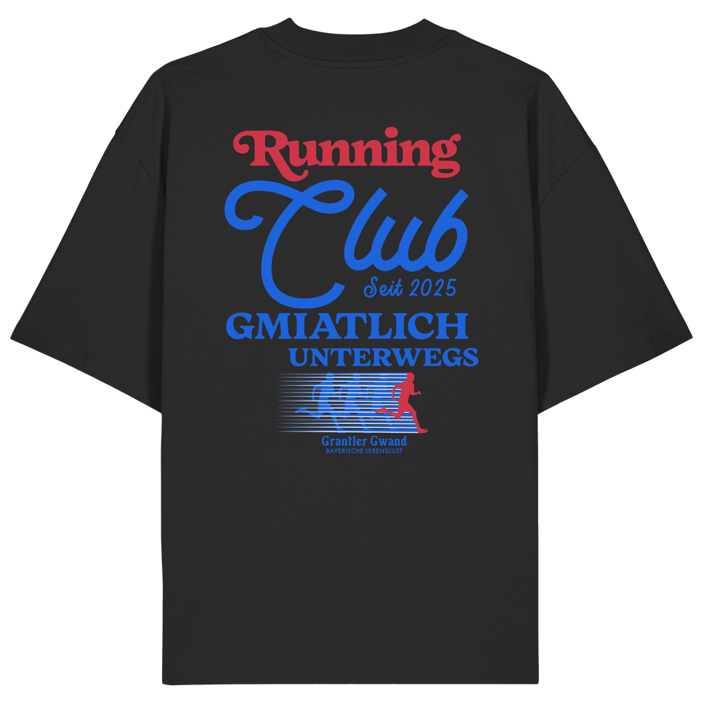 Running Club - blaue Variante - Backprint - Oversize Shirt
