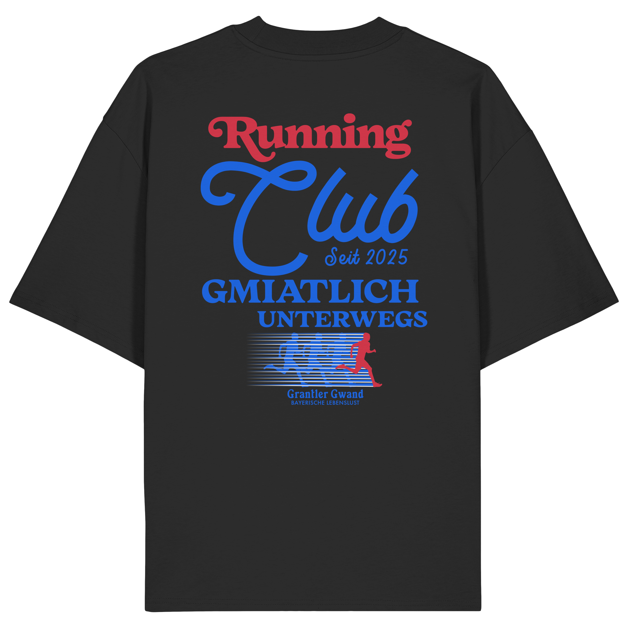 Running Club - blaue Variante - Backprint - Oversize Shirt