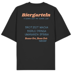 Biergarteln - orangene Variante - Backprint - Oversize Shirt