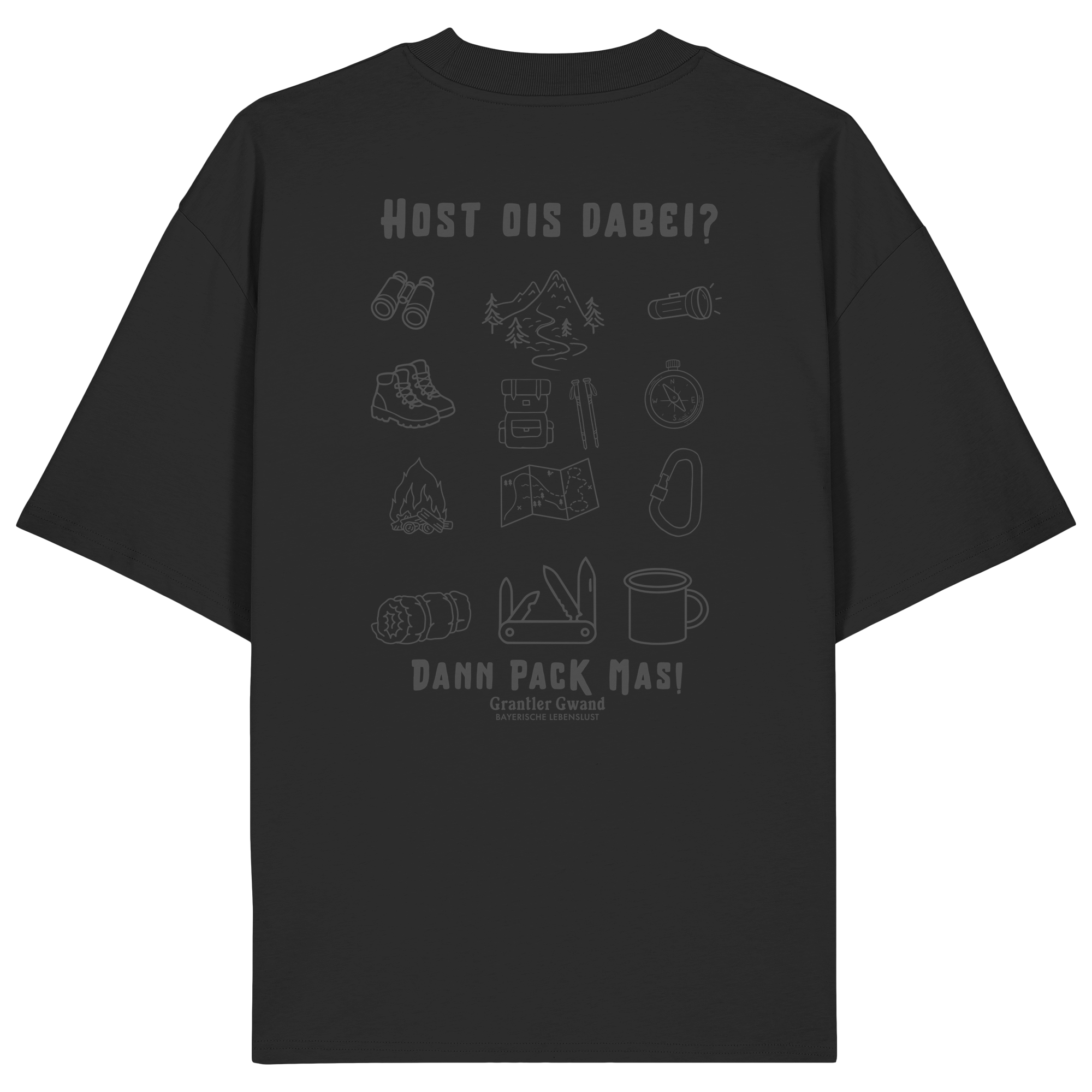 Host ois dabei - graue Variante - Backprint - Oversize Shirt
