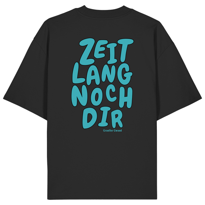 „Schwarzes Oversize T-Shirt mit großem, grünem Backprint &