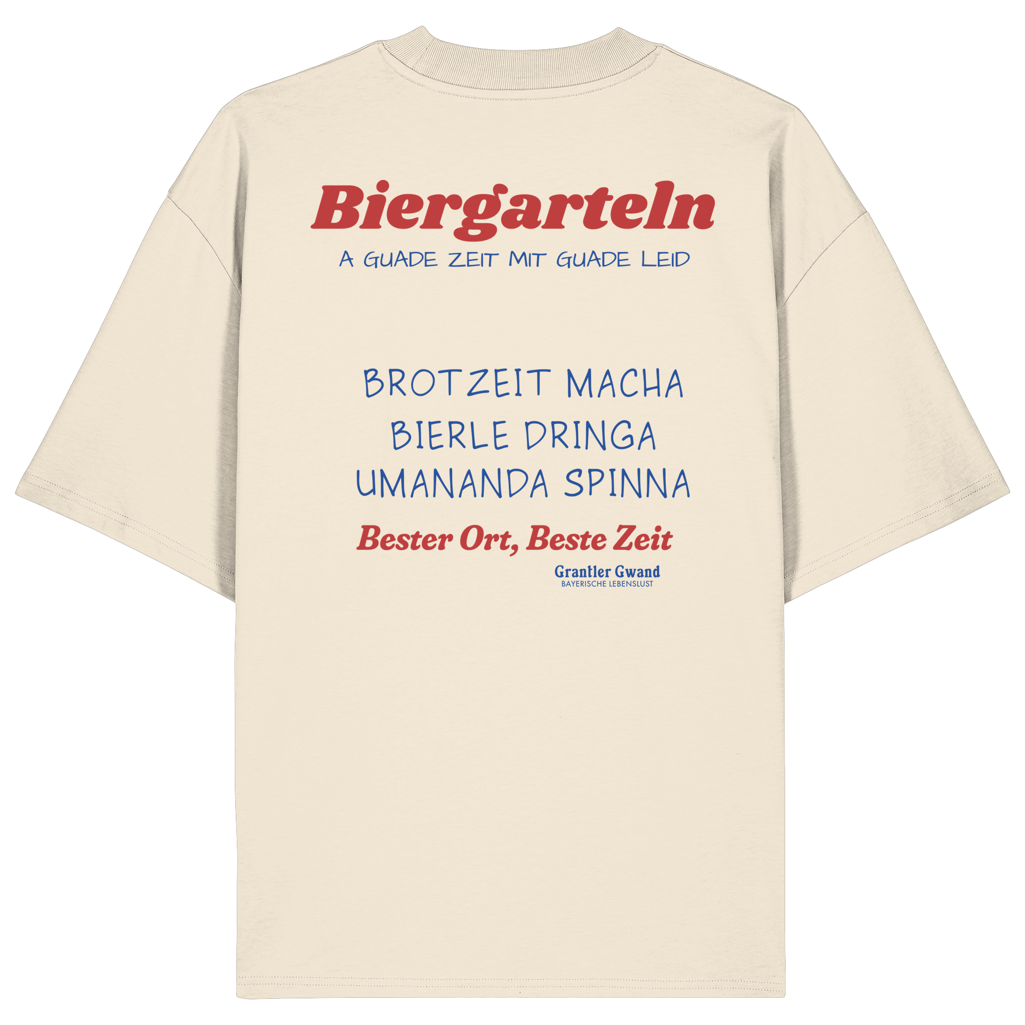 Biergarteln - rote Variante Backprint - Oversize Shirt