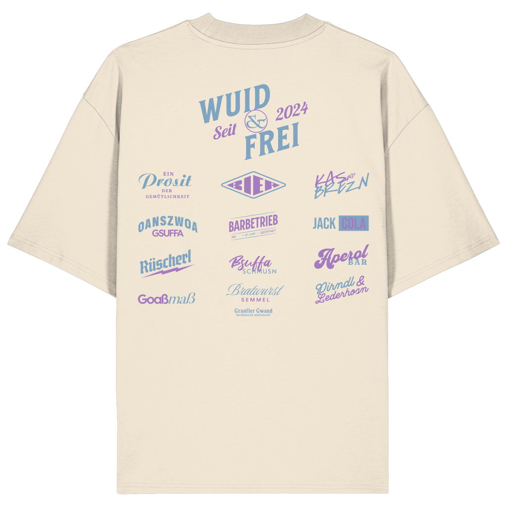 Wuid & Frei - Lila Variante - Backprint - Oversize Shirt