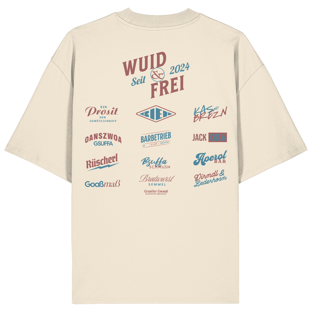 Wuid & Frei-  Rote Variante - Backprint - Oversize Shirt