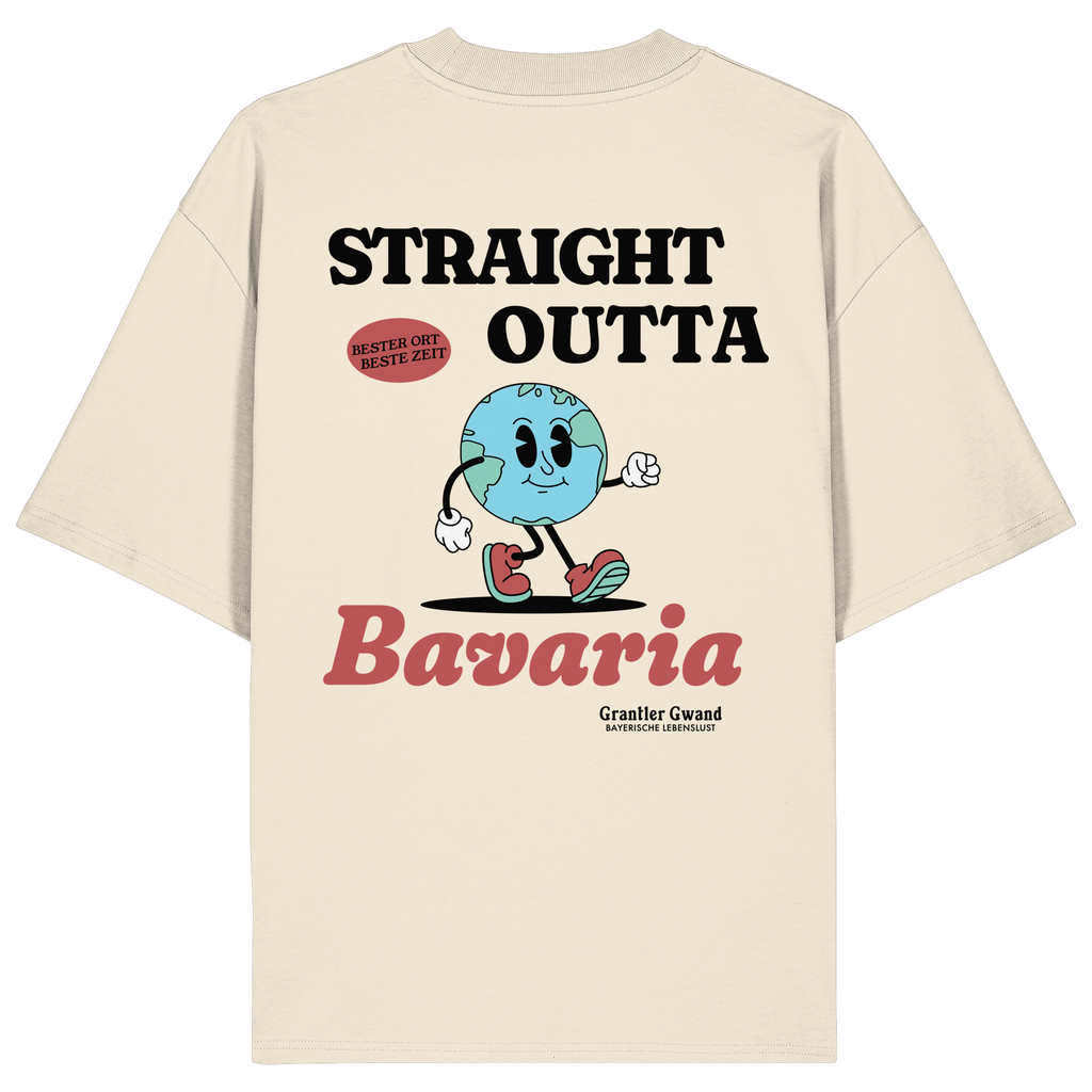 Straight outta Bavaria Maskottchen - Backprint - Oversize Shirt