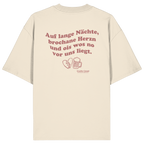 Auf lange Nächte - rote Variante - Backprint - Oversize Shirt
