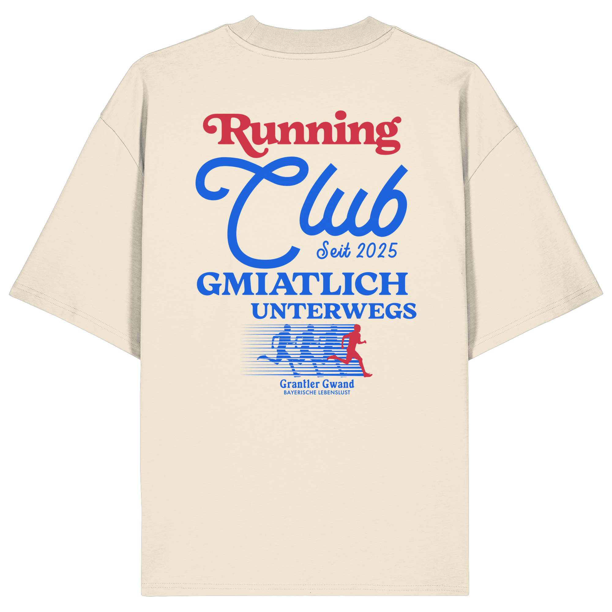Running Club - blaue Variante - Backprint - Oversize Shirt