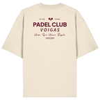 Cremefarbenes Oversize Shirt mit rotem „Padel Club“-Backprint – hochwertiges Streetwear Shirt in Bio Qualität von Grantler Gwand für Padel-Fans.