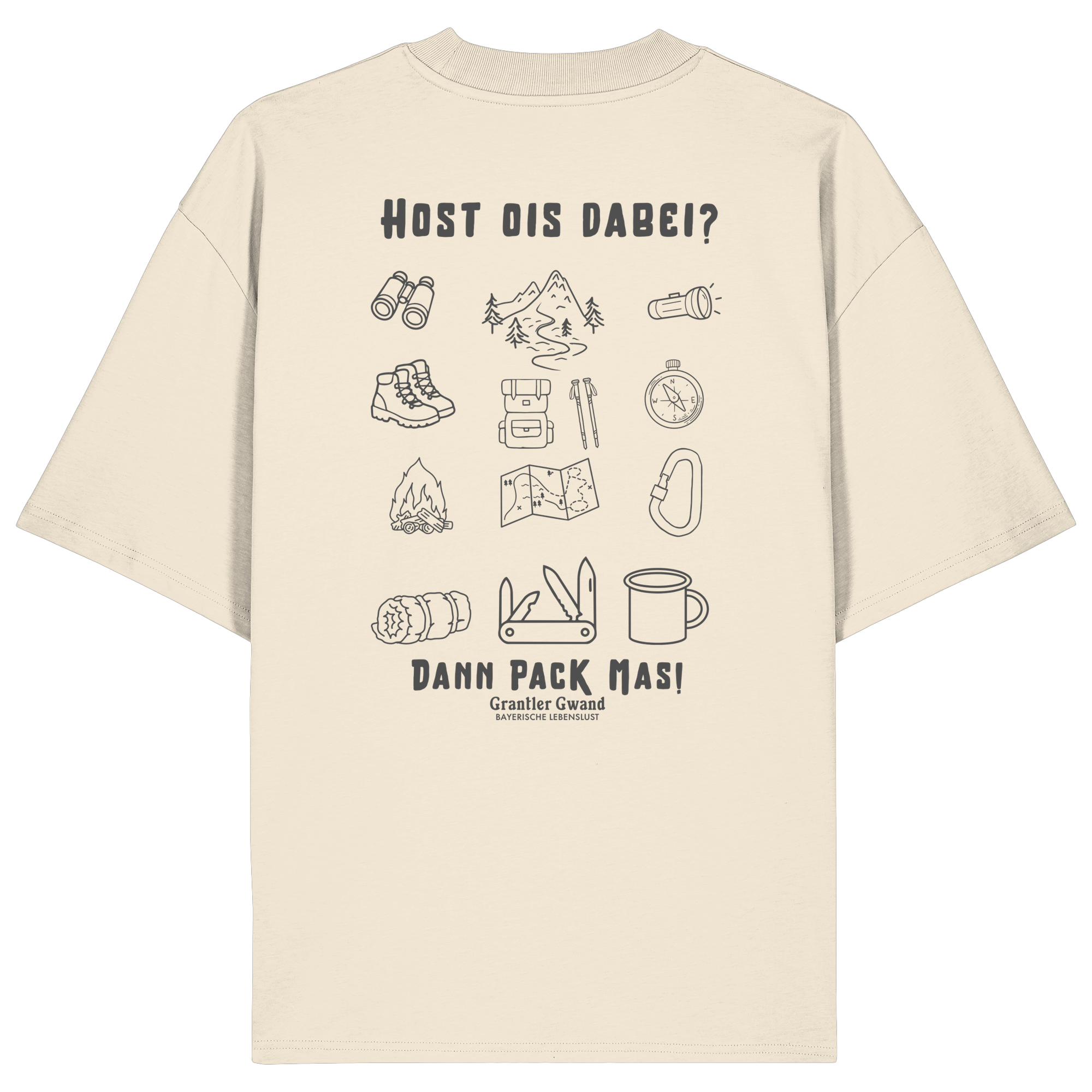 Host ois dabei - graue Variante - Backprint - Oversize Shirt