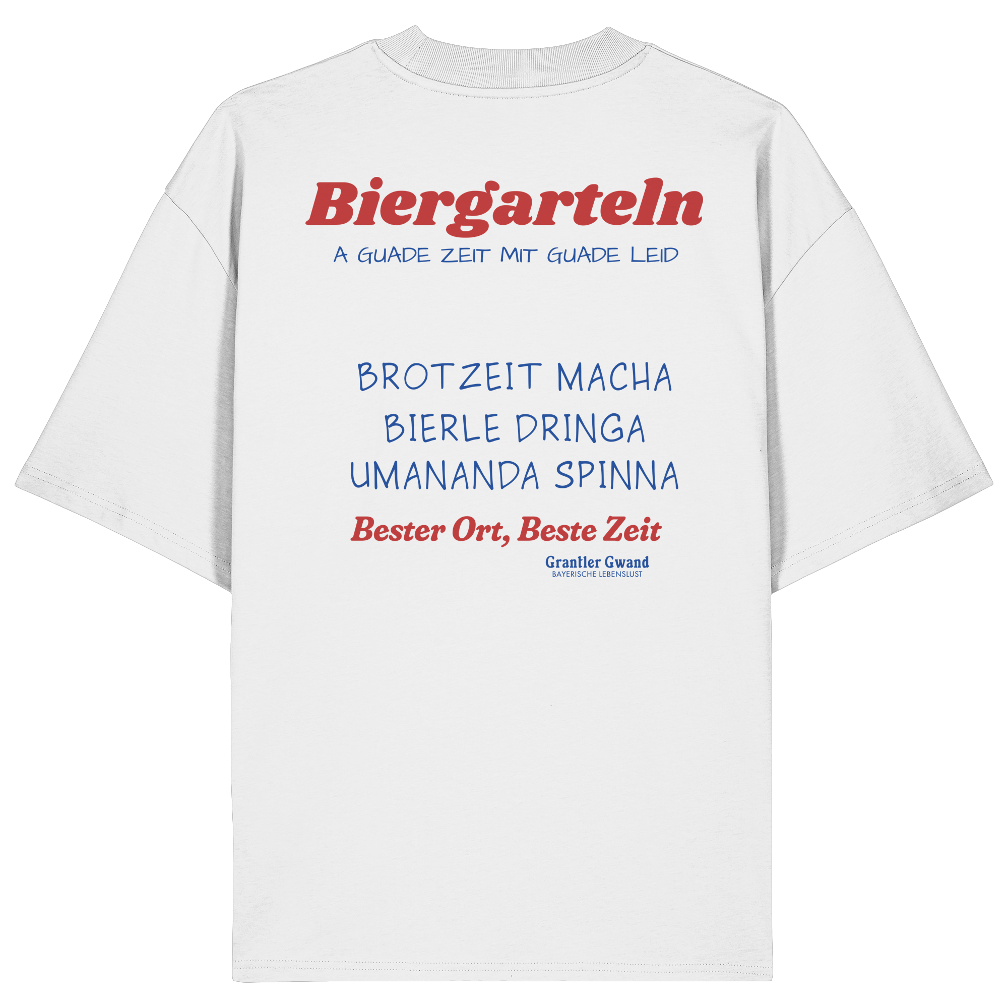 Biergarteln - rote Variante Backprint - Oversize Shirt