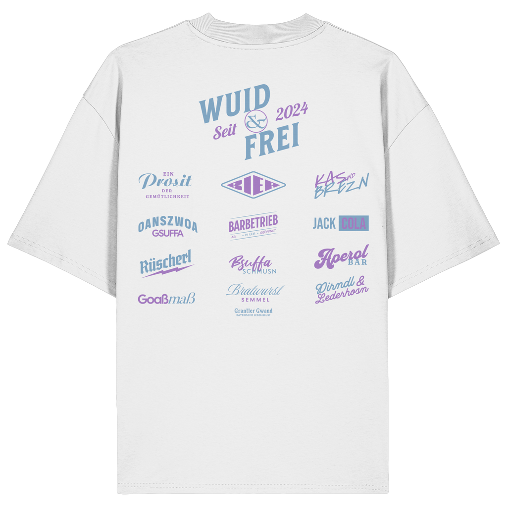 Wuid & Frei - Lila Variante - Backprint - Oversize Shirt