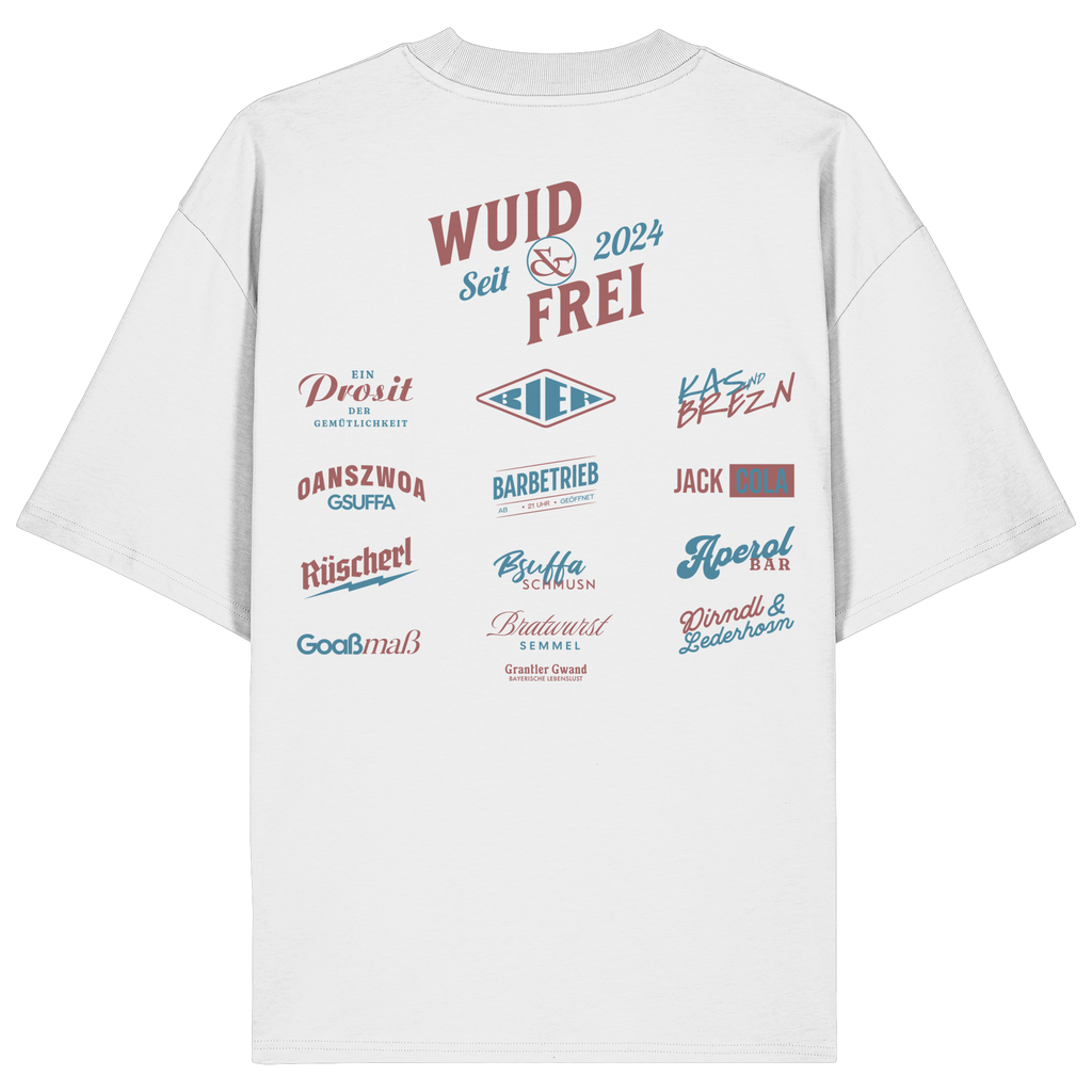 Wuid & Frei-  Rote Variante - Backprint - Oversize Shirt