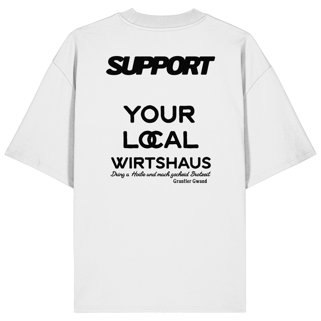 „Weißes Oversize T-Shirt mit schwarzem Backprint &