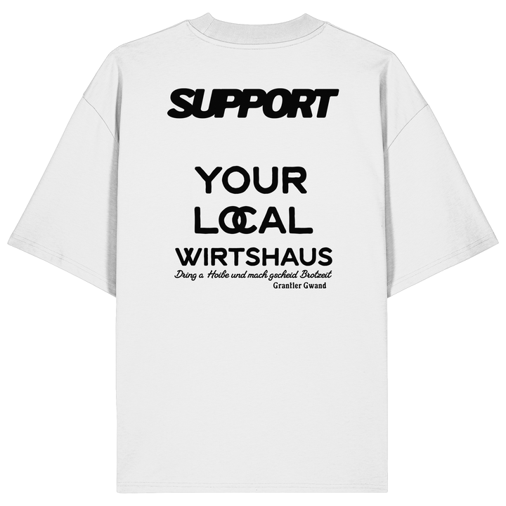 „Weißes Oversize T-Shirt mit schwarzem Backprint &