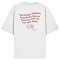 Auf lange Nächte - rote Variante - Backprint - Oversize Shirt