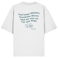 Auf lange Nächte - grüne Variante - Backprint - Oversize Shirt