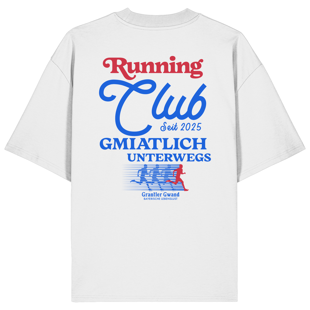 Running Club - blaue Variante - Backprint - Oversize Shirt