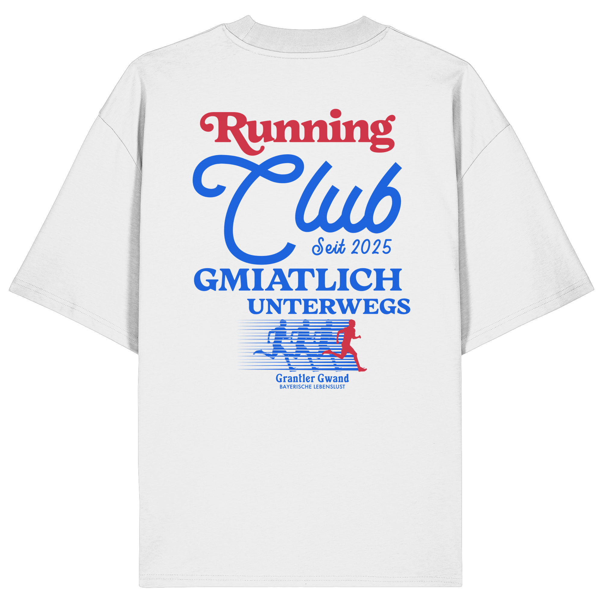 Running Club - blaue Variante - Backprint - Oversize Shirt