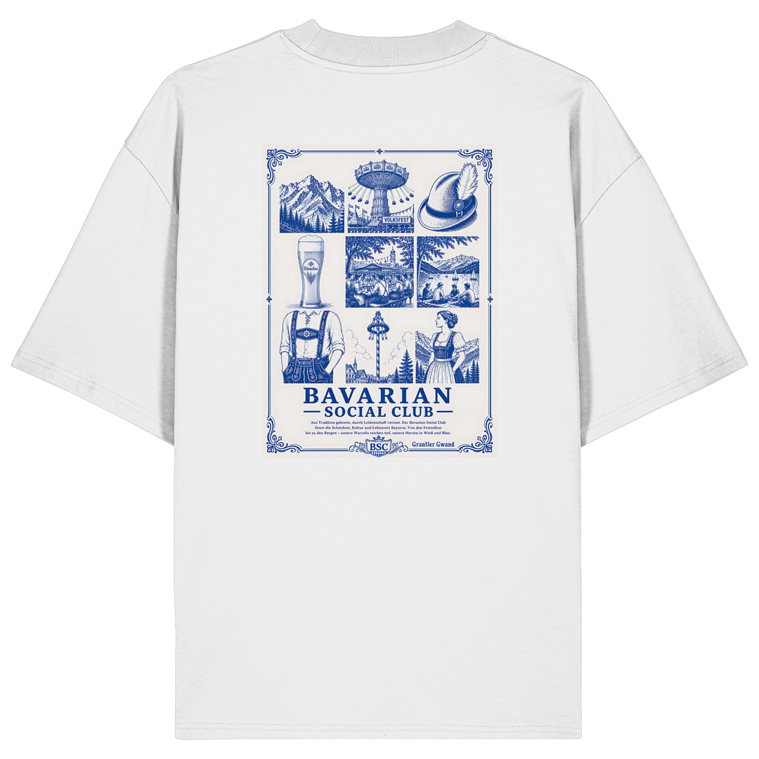 „Weißes Oversize T-Shirt mit blauem &