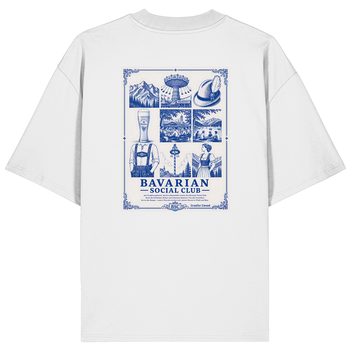 „Weißes Oversize T-Shirt mit blauem &