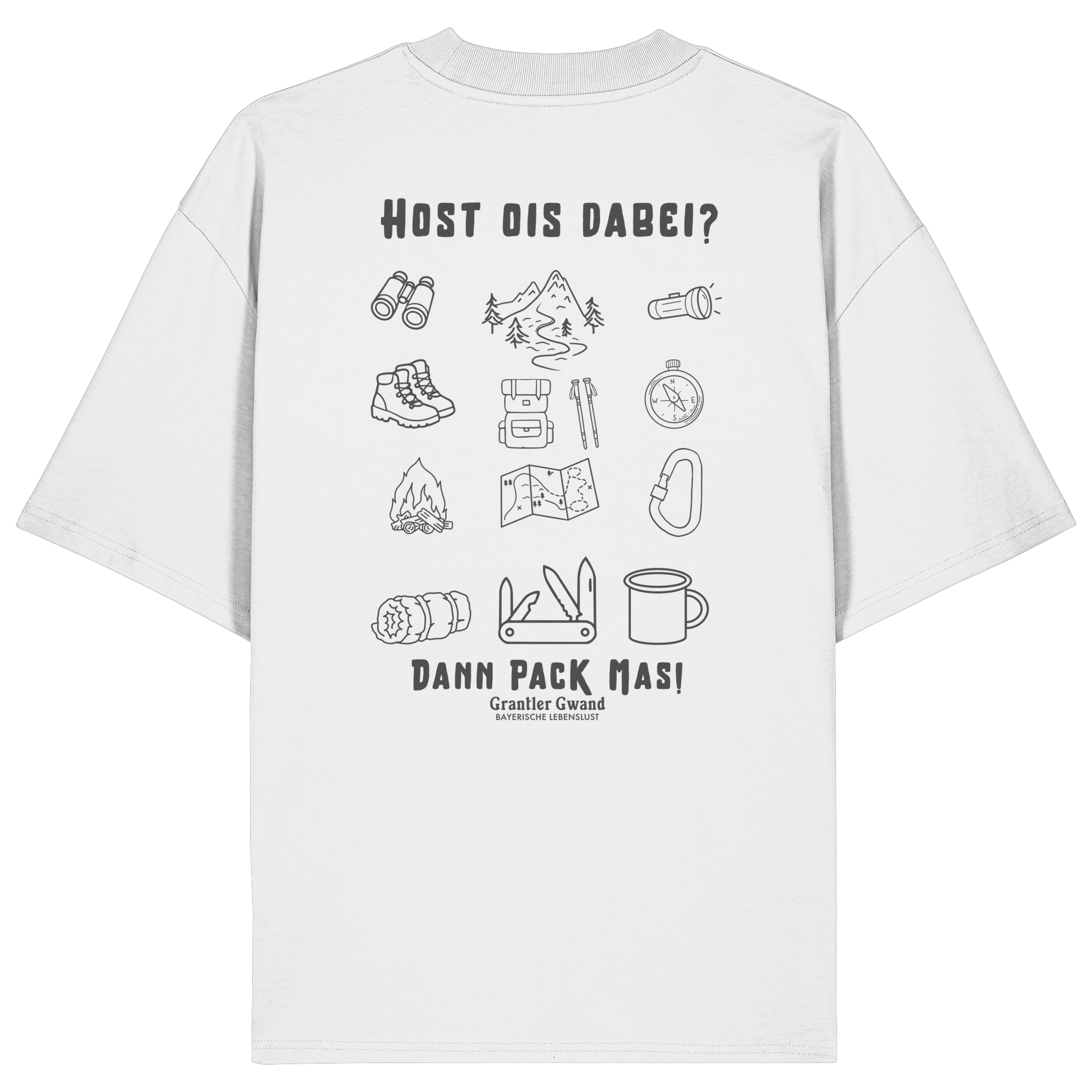 Host ois dabei - graue Variante - Backprint - Oversize Shirt