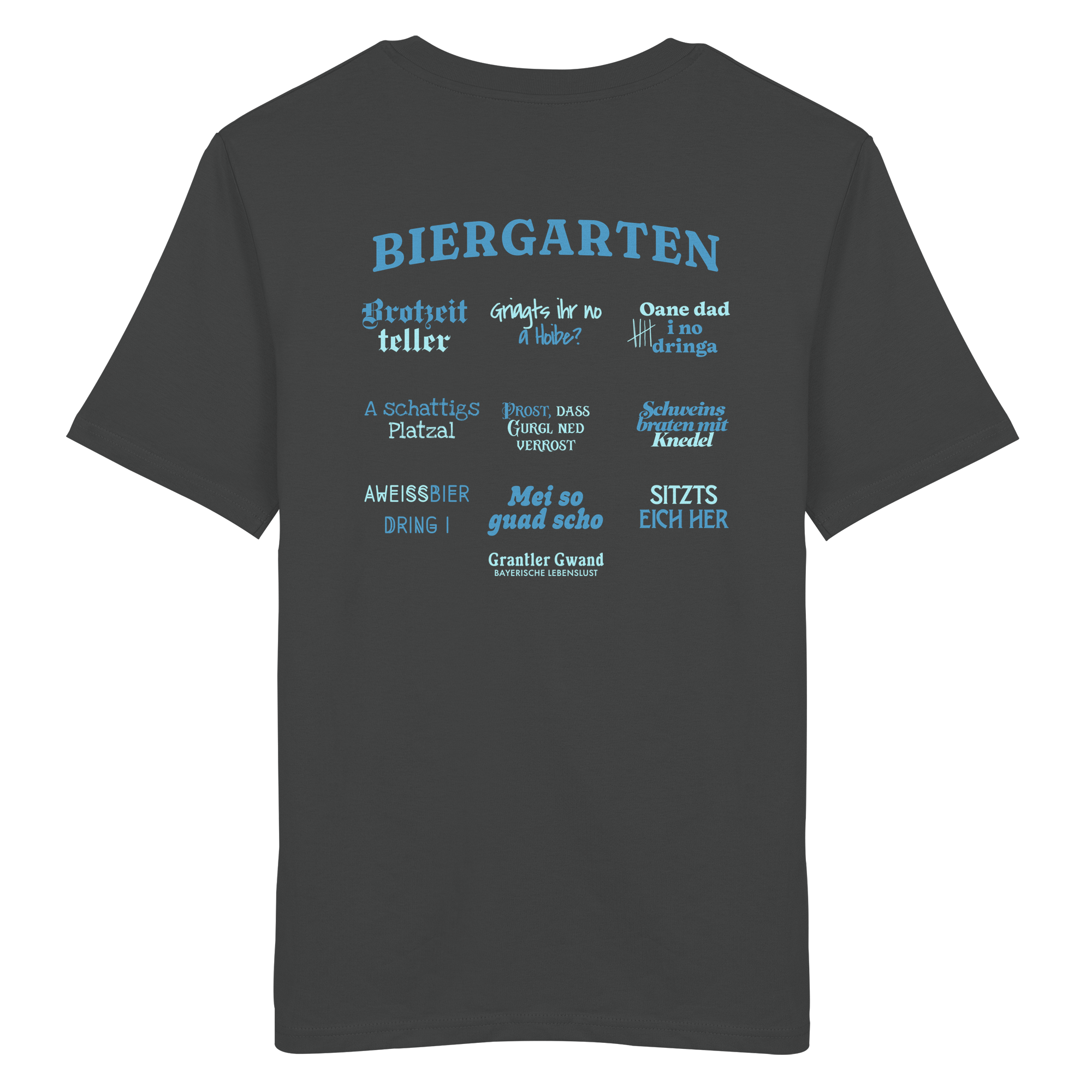 Biergarten Sammlung - blaue Variante - Backprint - T-Shirt