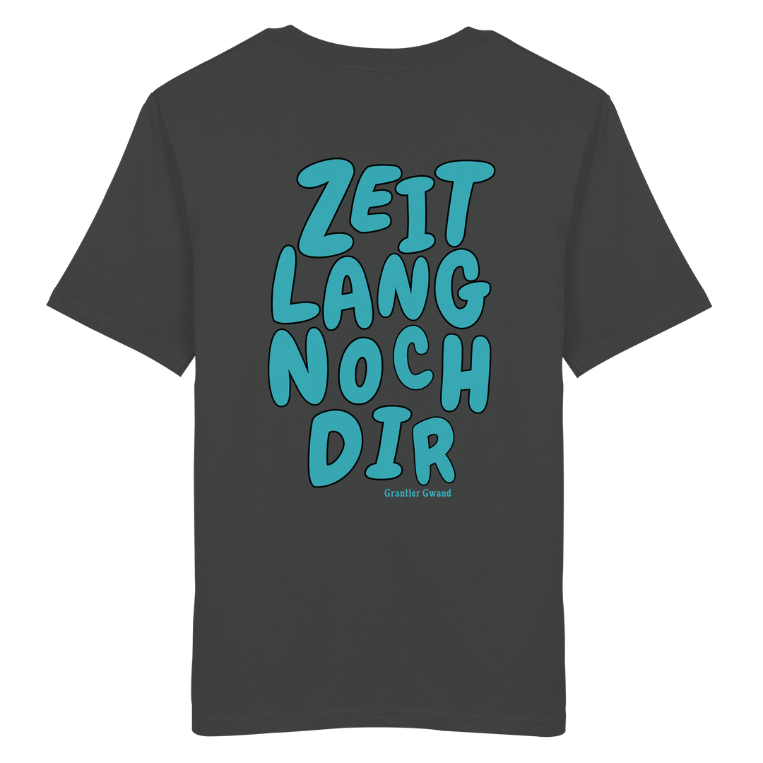 „Anthracites Unisex T-Shirt mit großem, grünem Backprint &