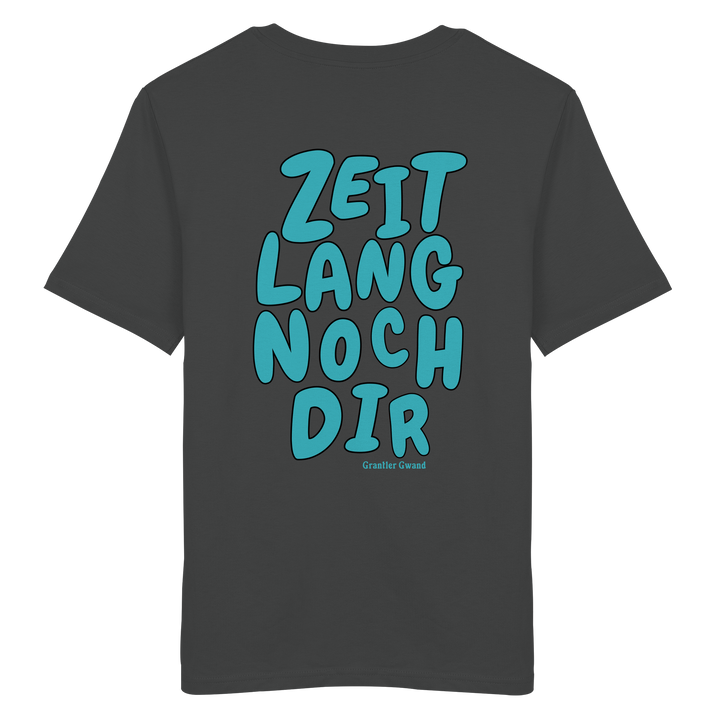 „Anthracites Unisex T-Shirt mit großem, grünem Backprint &