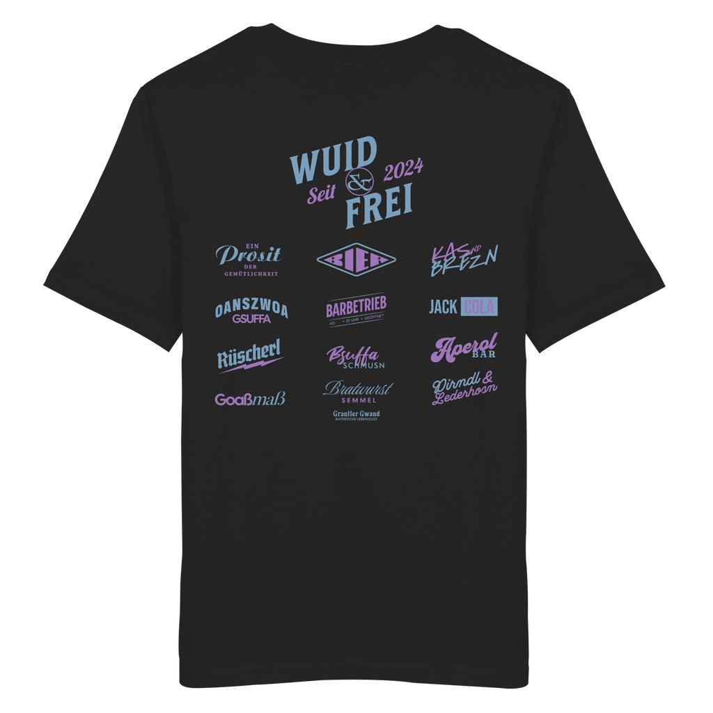 Wuid & Frei - Lila Variante - Backprint - T-Shirt