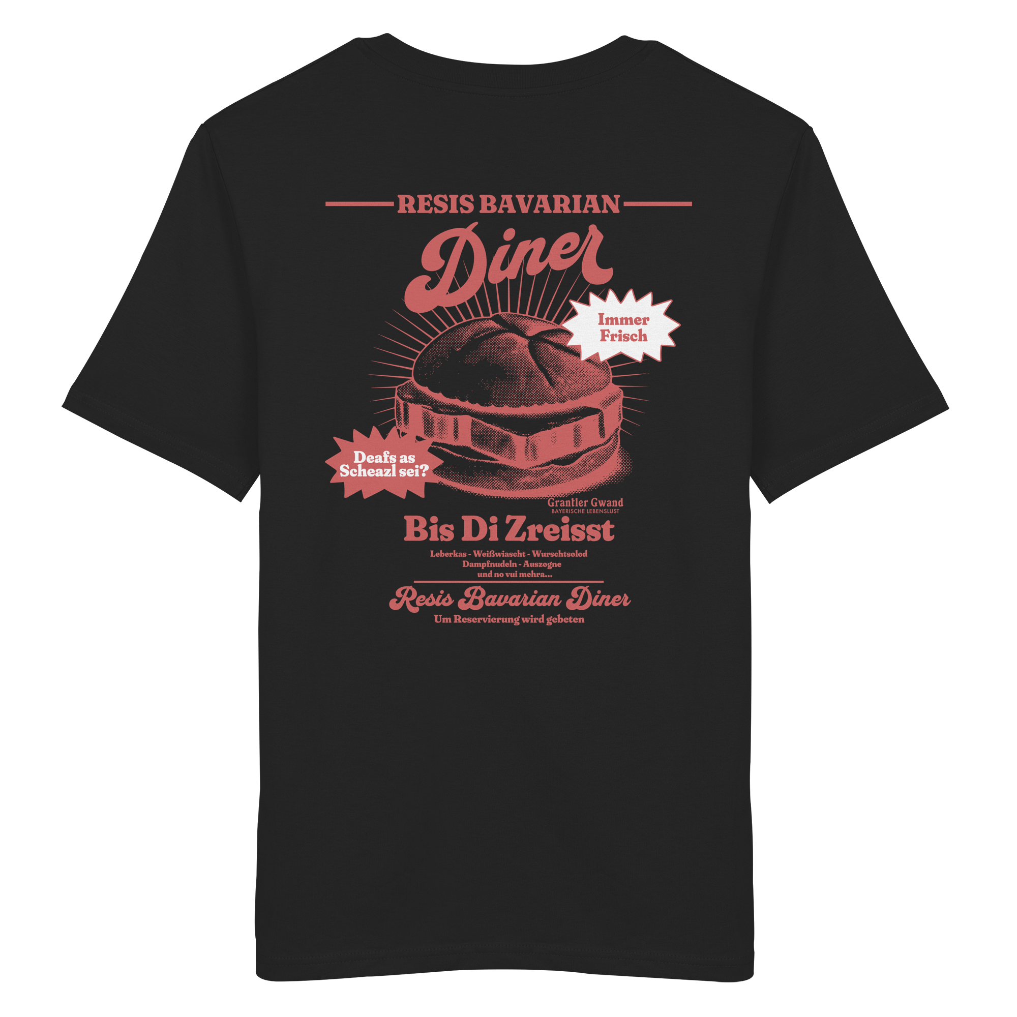 Resis Bavarian Diner - rote Variante - Backprint - T-Shirt