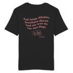 Auf lange Nächte - rote Variante - Backprint - T-Shirt