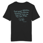 Auf lange Nächte - grüne Variante - Backprint - T-Shirt