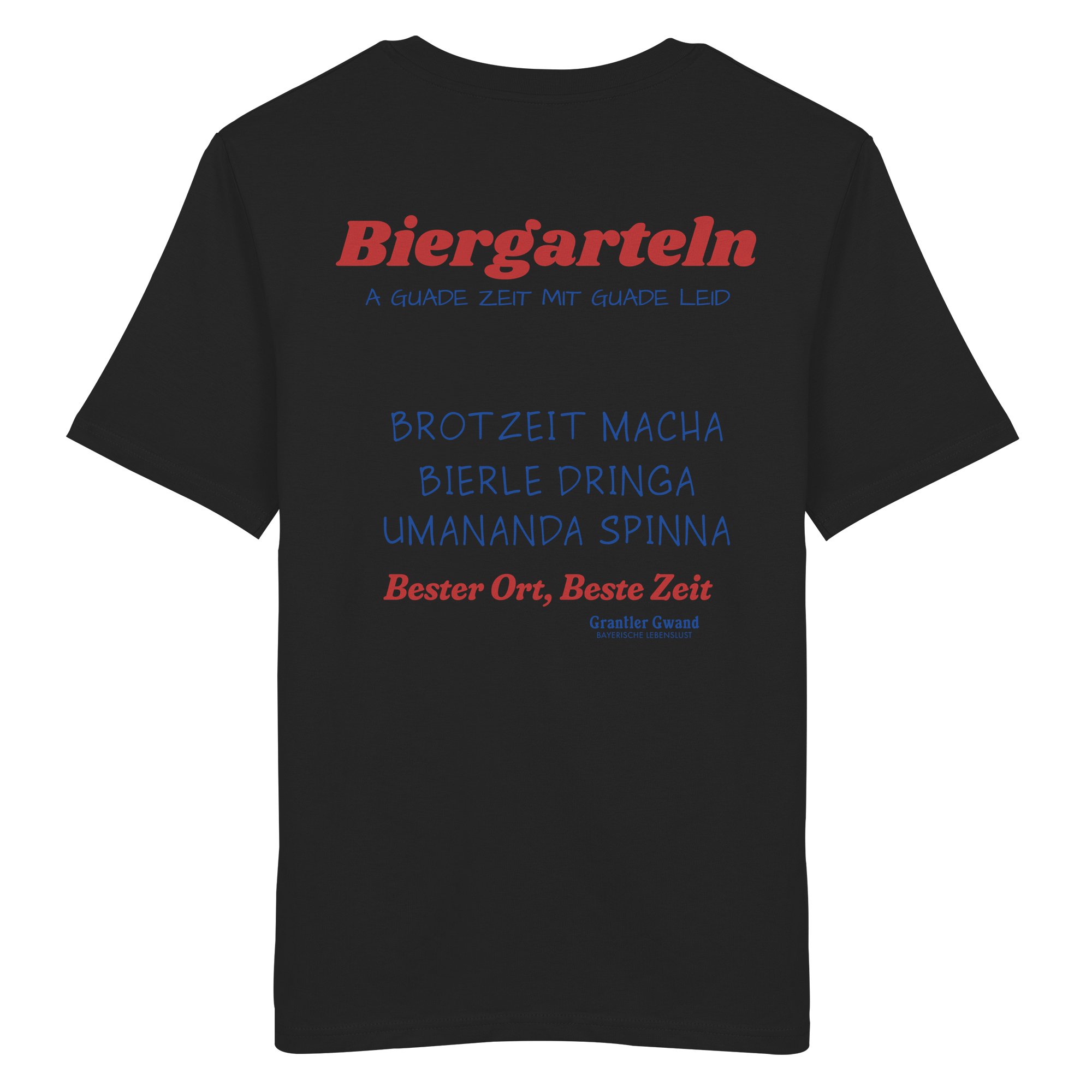 Biergarteln - rote Variante - Backprint - T-Shirt