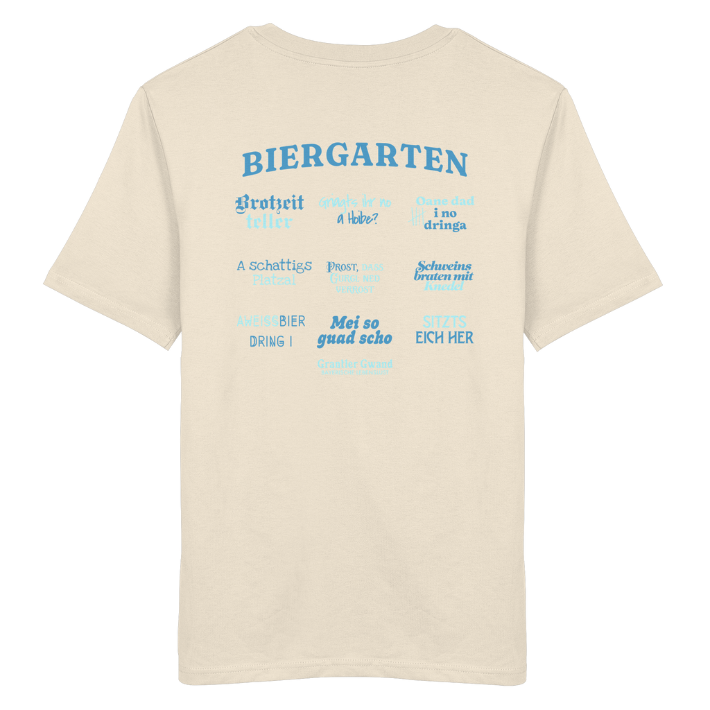 Biergarten Sammlung - blaue Variante - Backprint - T-Shirt