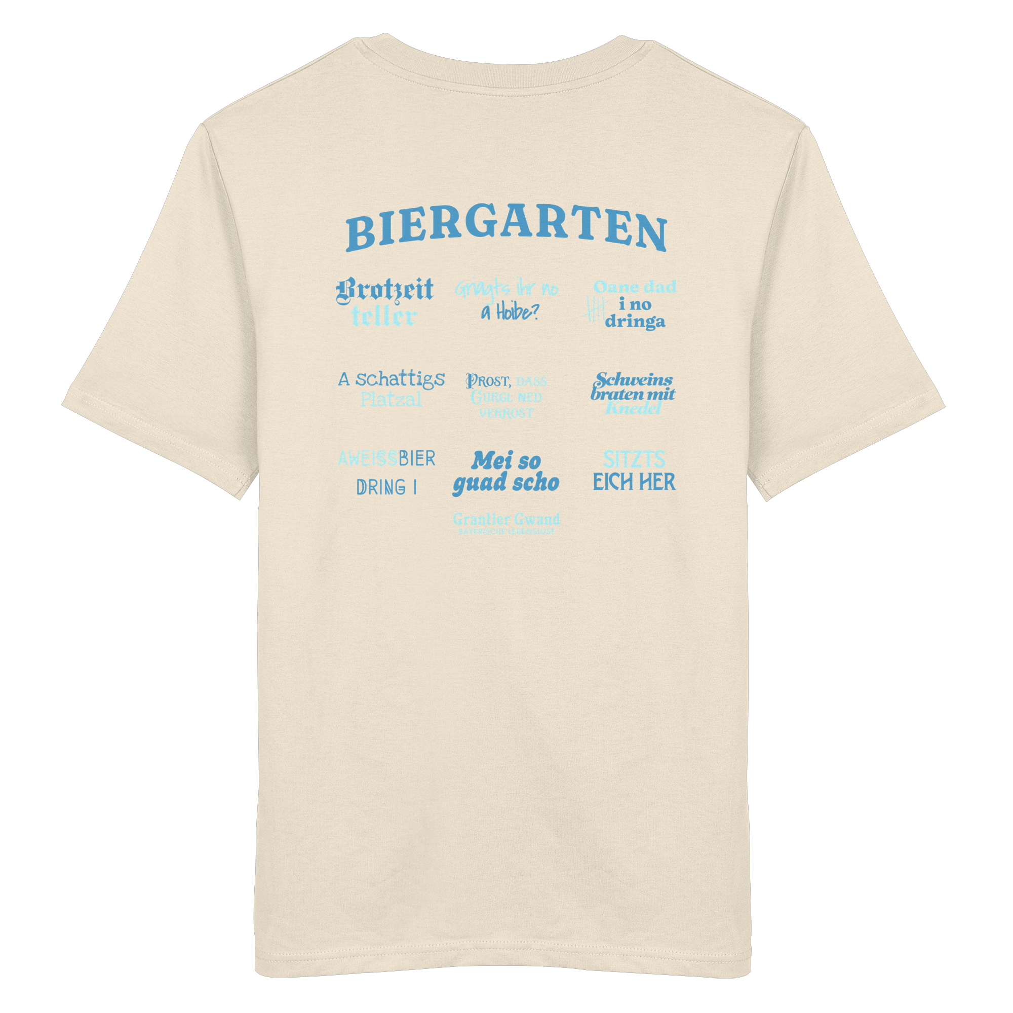 Biergarten Sammlung - blaue Variante - Backprint - T-Shirt